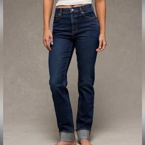 NWT - AE Stretch Super High-Waisted Straight Jean Dark Rinse -20W